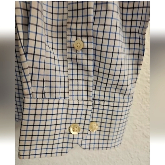 Mason James Stretch Long Sleeve Shirt Mens Button Down White Check Plaid Sz XL - Picture 4 of 4